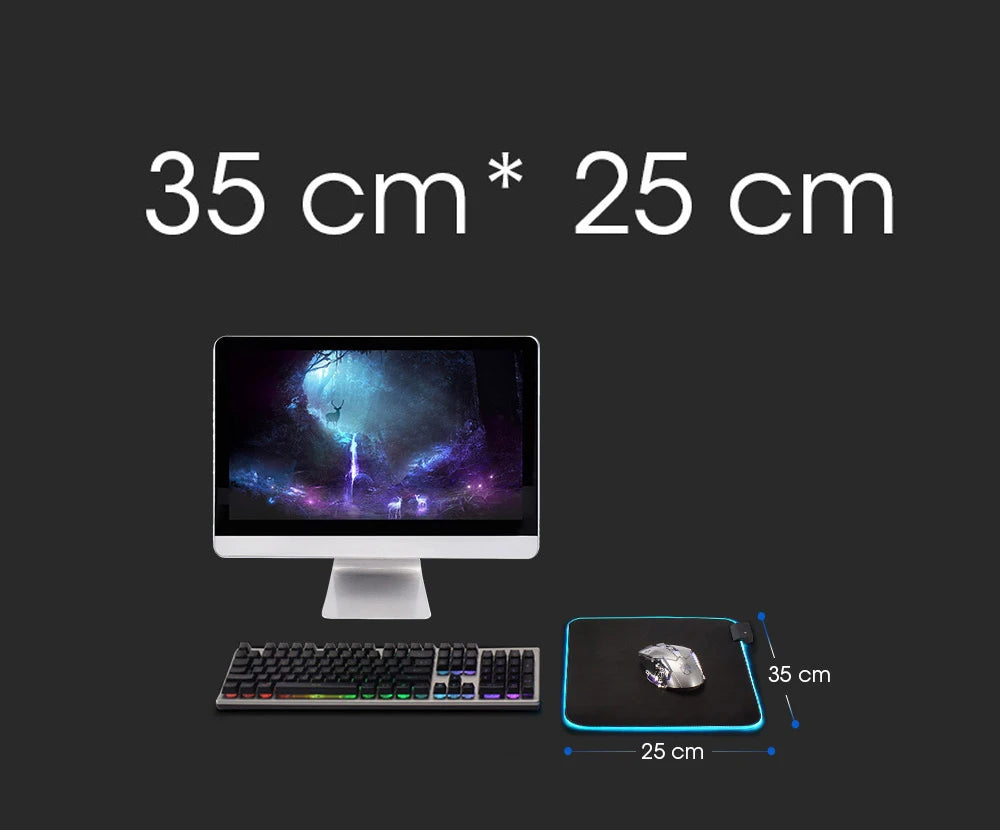 RGB Cartoon Gaming Desk Mat — Non-Slip Mouse Pad XL 🎮