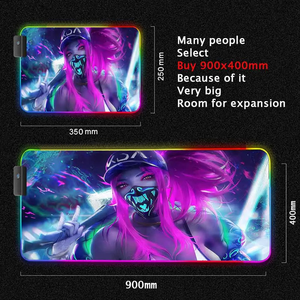 RGB Cartoon Gaming Desk Mat — Non-Slip Mouse Pad XL 🎮