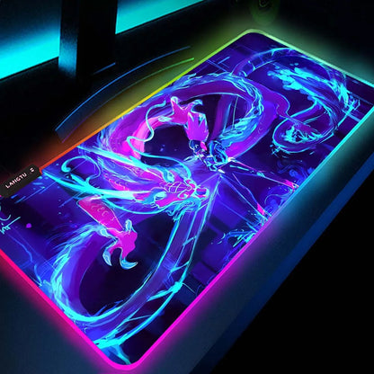 RGB Cartoon Gaming Desk Mat — Non-Slip Mouse Pad XL 🎮