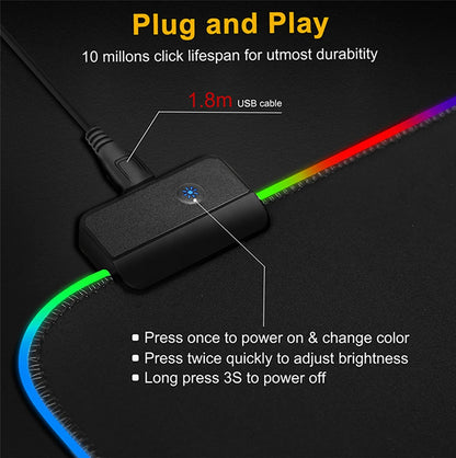RGB Cartoon Gaming Desk Mat — Non-Slip Mouse Pad XL 🎮