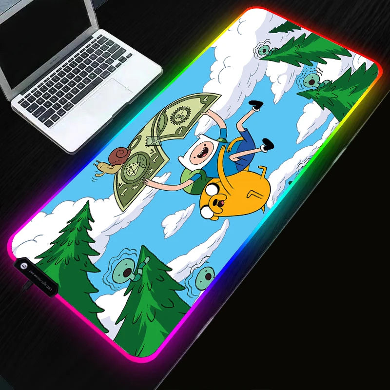 RGB Cartoon Gaming Desk Mat — Non-Slip Mouse Pad XL 🎮