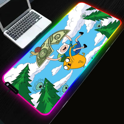 RGB Cartoon Gaming Desk Mat — Non-Slip Mouse Pad XL 🎮