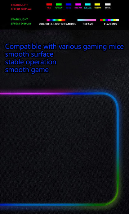 RGB Cartoon Gaming Desk Mat — Non-Slip Mouse Pad XL 🎮
