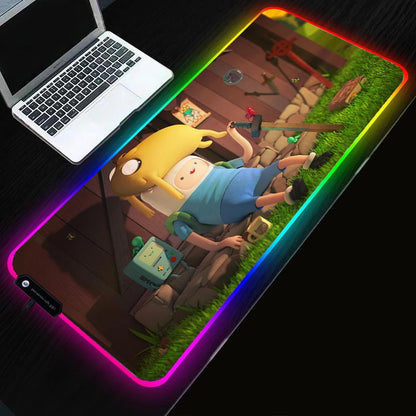 RGB Cartoon Gaming Desk Mat — Non-Slip Mouse Pad XL 🎮