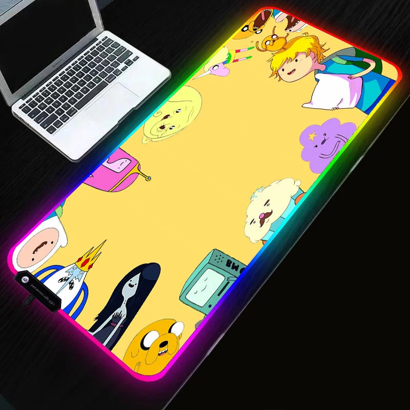 RGB Cartoon Gaming Desk Mat — Non-Slip Mouse Pad XL 🎮