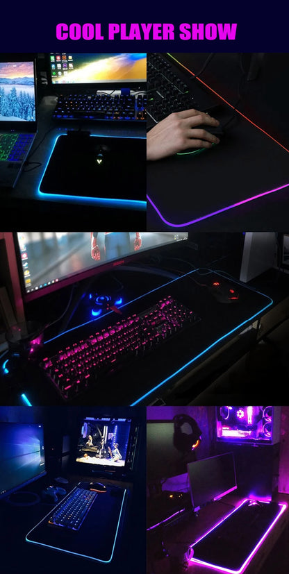 RGB Cartoon Gaming Desk Mat — Non-Slip Mouse Pad XL 🎮