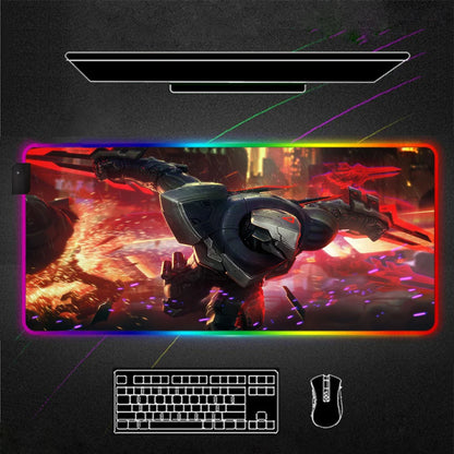 RGB Cartoon Gaming Desk Mat — Non-Slip Mouse Pad XL 🎮