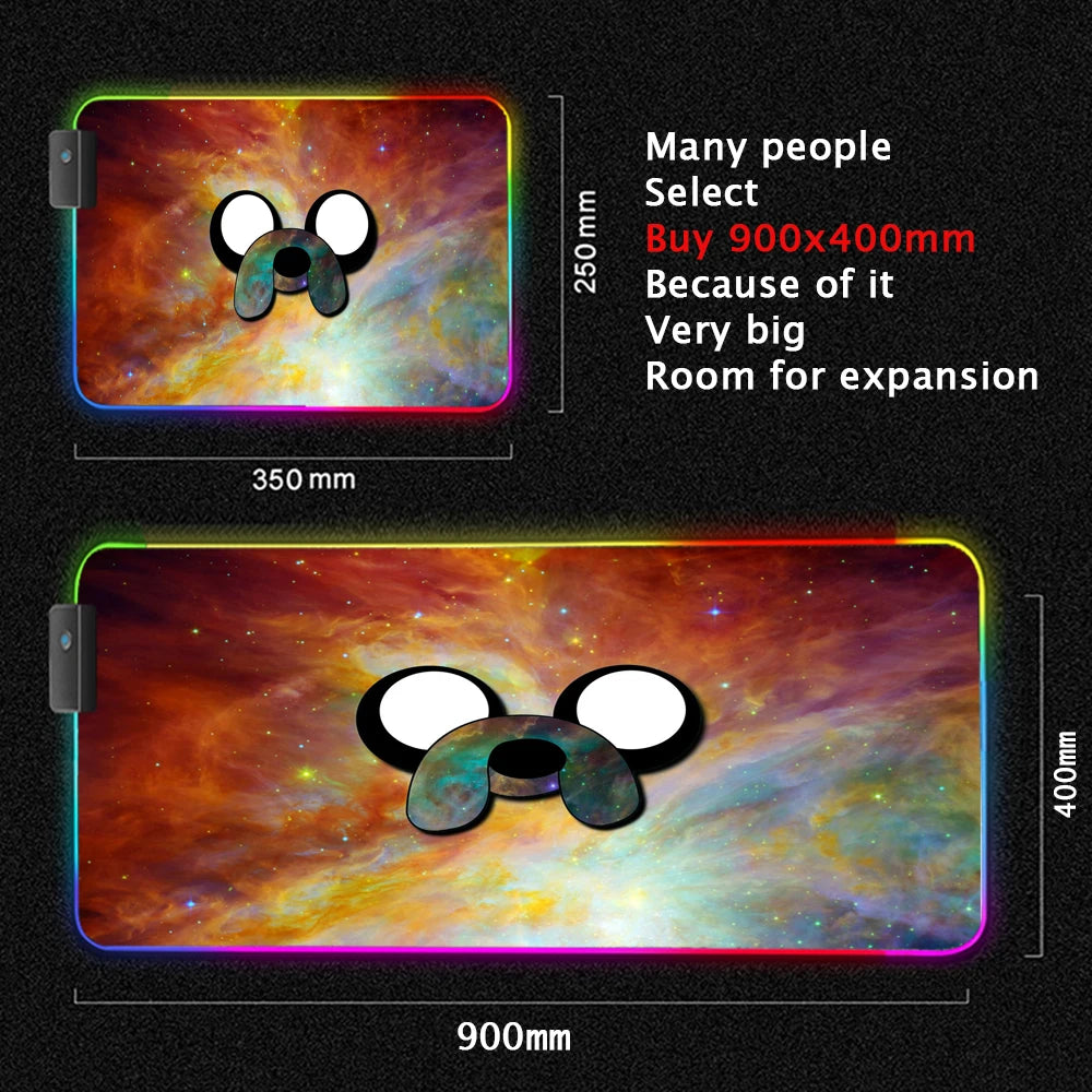 RGB Cartoon Gaming Desk Mat — Non-Slip Mouse Pad XL 🎮