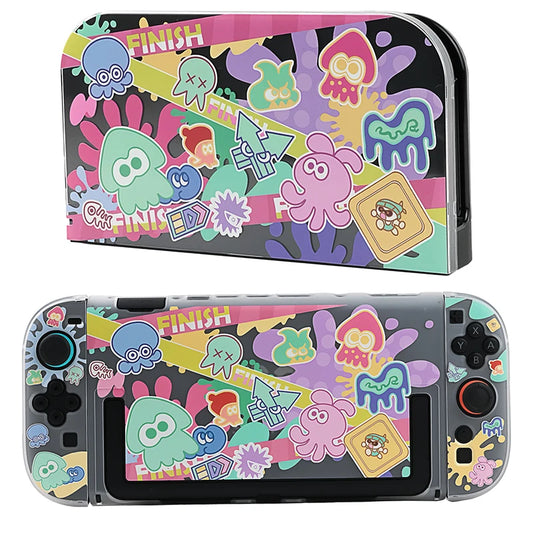 Cute Colorful Pattern Protective Case for Switch 2 & OLED — Dockable 🎮🌈