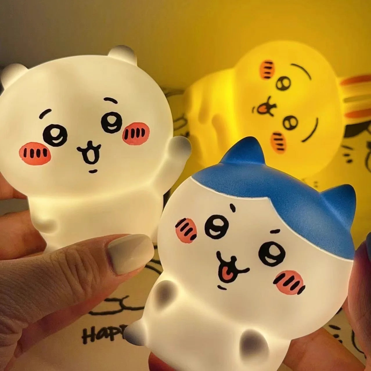 Kawaii Cartoon Night Light — Soft Silicone Bedside Lamp 🌙✨