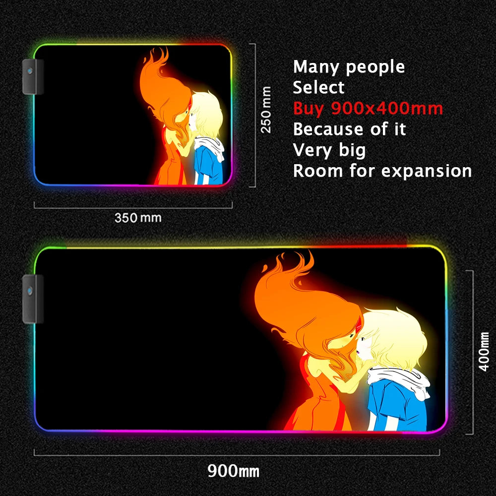 RGB Cartoon Gaming Desk Mat — Non-Slip Mouse Pad XL 🎮