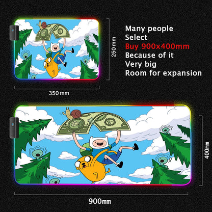 RGB Cartoon Gaming Desk Mat — Non-Slip Mouse Pad XL 🎮