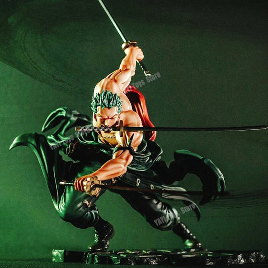 Anime Swordsman PVC Action Figure — 10cm Three-Blade Collection 🗡️✨