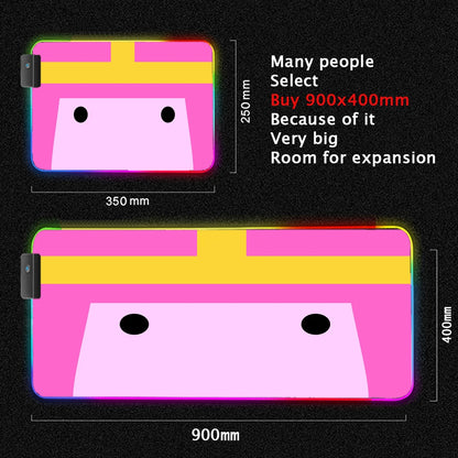 RGB Cartoon Gaming Desk Mat — Non-Slip Mouse Pad XL 🎮