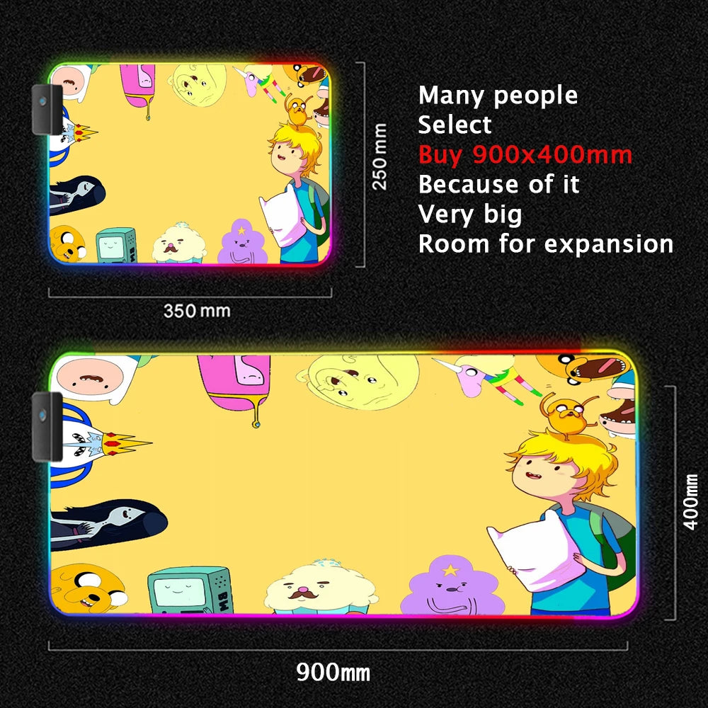 RGB Cartoon Gaming Desk Mat — Non-Slip Mouse Pad XL 🎮