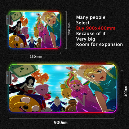 RGB Cartoon Gaming Desk Mat — Non-Slip Mouse Pad XL 🎮