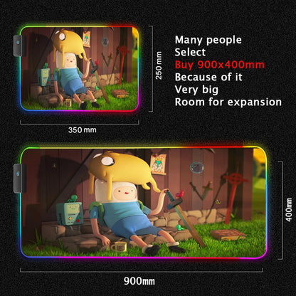 RGB Cartoon Gaming Desk Mat — Non-Slip Mouse Pad XL 🎮